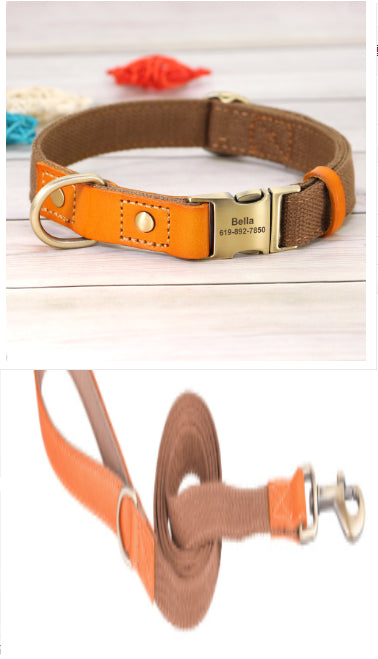 Cowhide chien collier anti lettering chien perdu