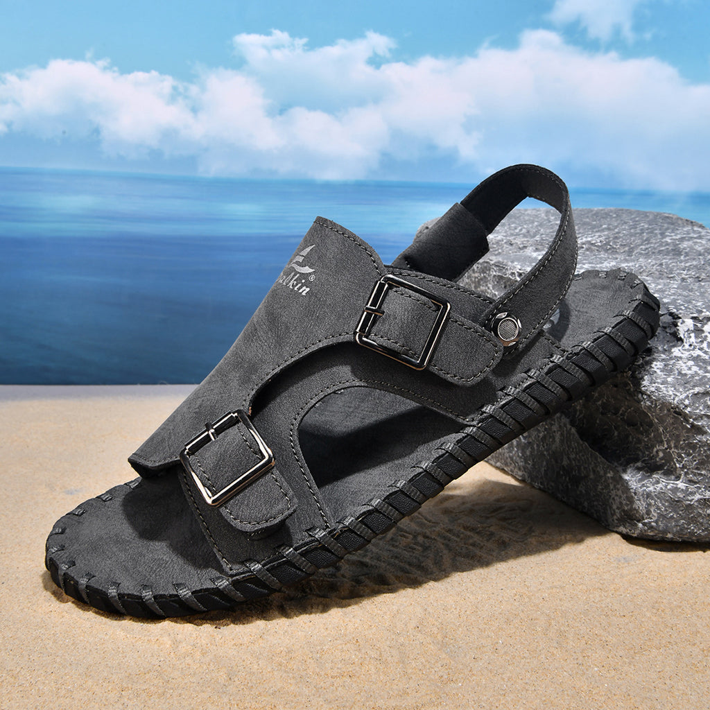 Chaussures de plage antidérapantes en cuir véritable