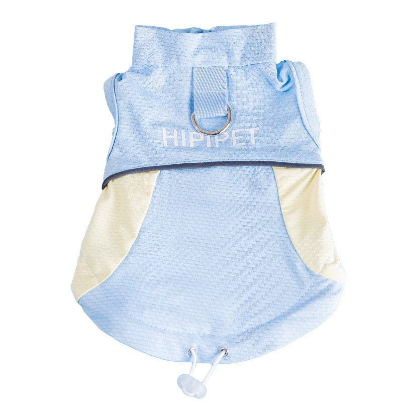 Vêtements de chien printemps-été avec garniture réfléchissante et blocage de couleur