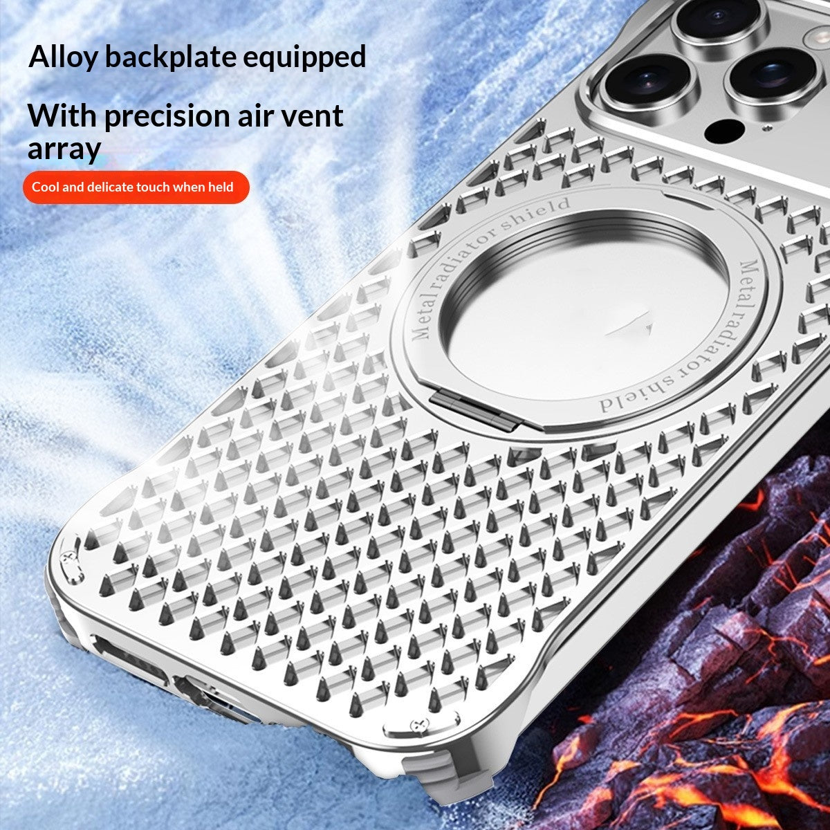 Aluminium support de rotation magnétique Aromathérapie boîtier de téléphone