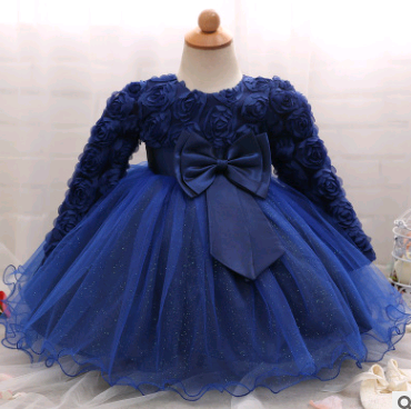 Robe fille à manches longues robe rose robe enfant robe