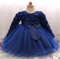 Robe fille à manches longues robe rose robe enfant robe