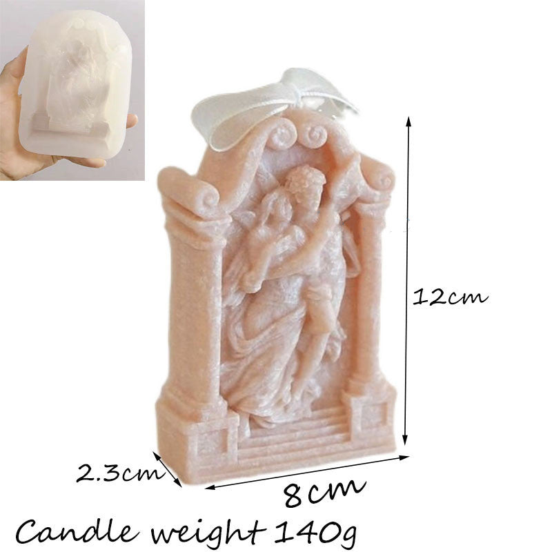 Ancien couple grec Angel Aromatherapy Gypse bougie chocolat cuisson gâteau décorant le sil