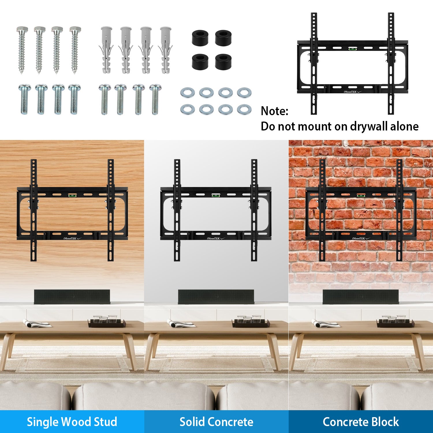 Support mural 1Pc TV Tilt Double bras Support TV VESA 400x400mm maximum pour les téléviseurs 26-55in