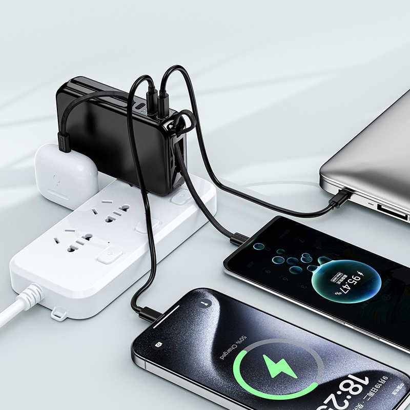 Two-in-one battery with cable plug