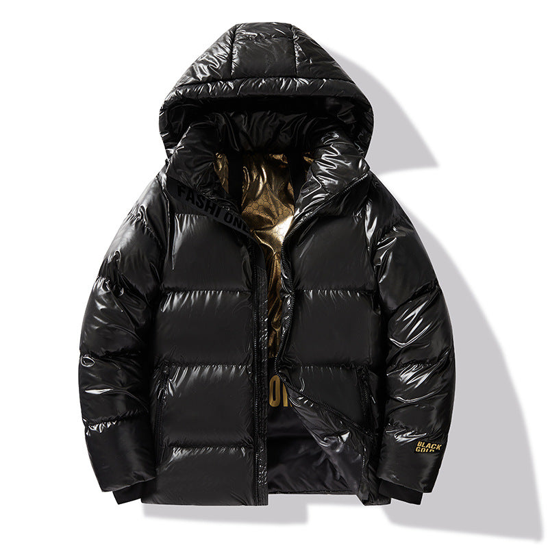 Veste à capuche à capuche en coton noir or souple
