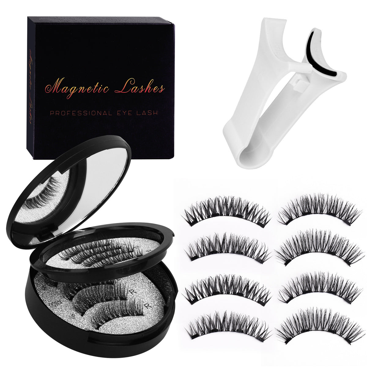 Faux cils magnétiques à tige dure pour femmes