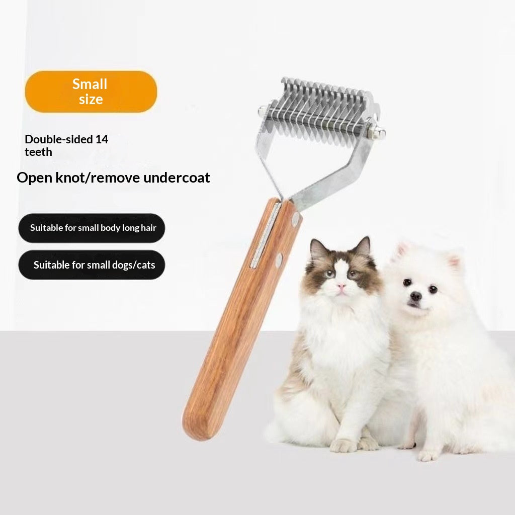 Peigne de démaquillage de chien anti-tangle et brosse pour animaux