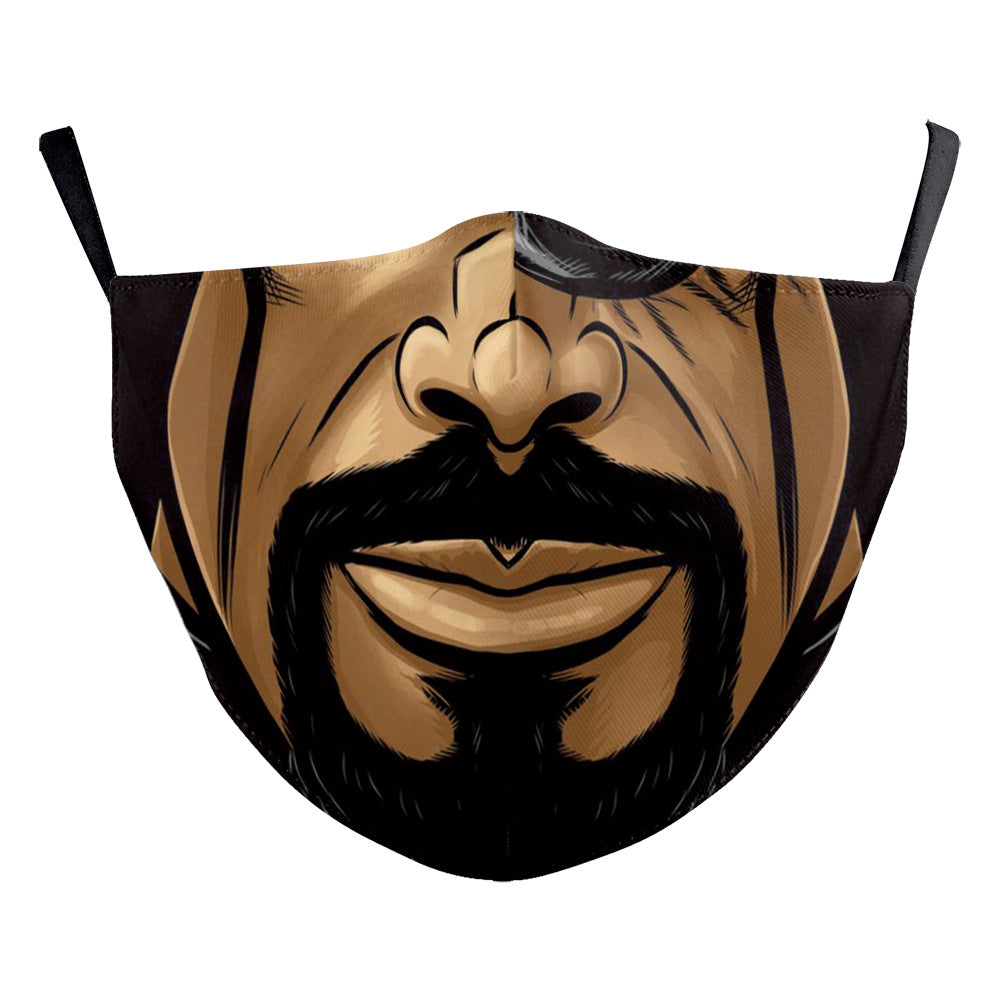 Wansheng impression numérique visage animal tigre oreille suspension masque double couche