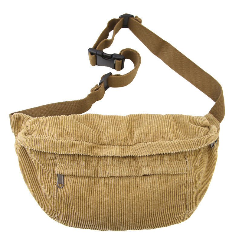 Sac en toile Corduroy Grande capacité Casual Epaule et Crossbody Sac