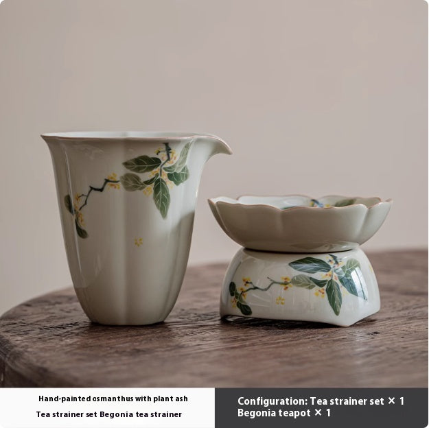 Ensemble de thé en céramique Osmanthus peint à la main