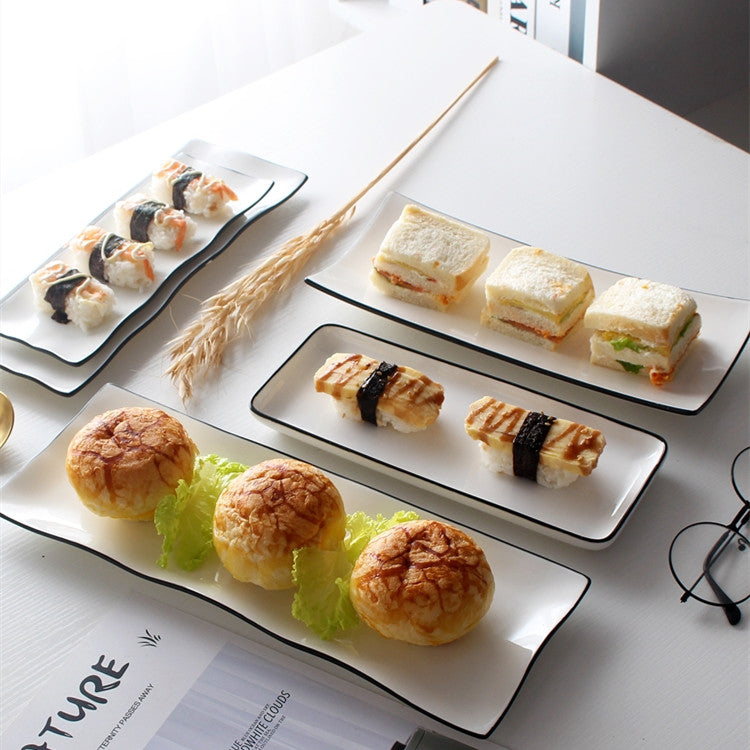 Assiette japonaise Sushi simple en céramique