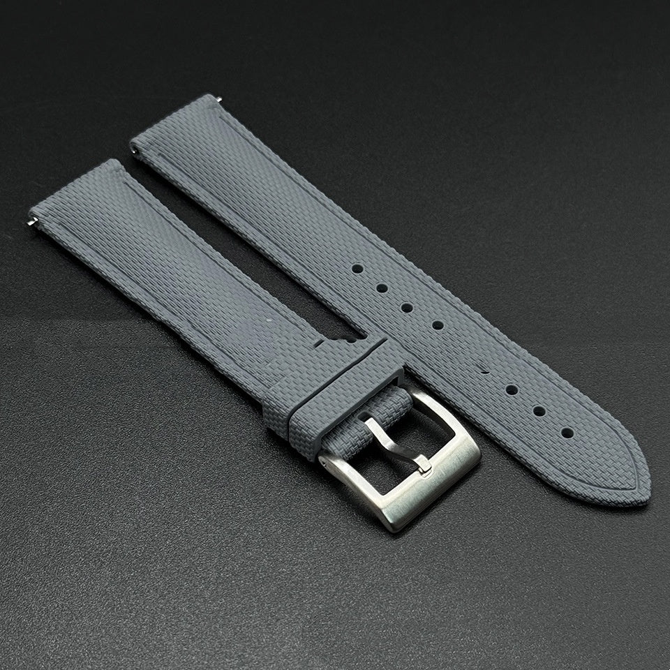 Sport-style fluoroelastomer watch strap