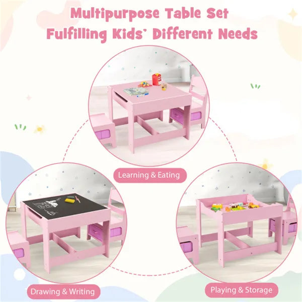 Table d'activités et chaises pour enfants 2-en-1