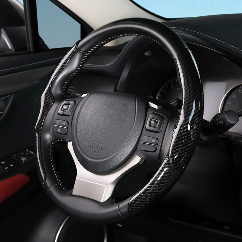 Voiture Carbon Fiber Pattern Glossy Couverture de volant de voiture