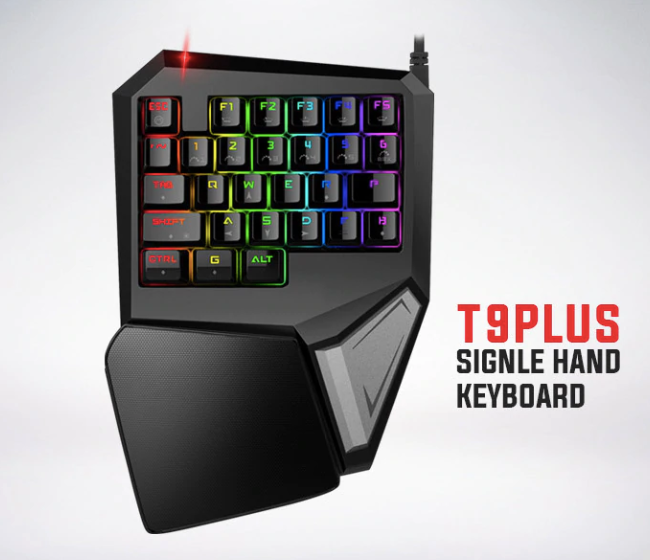 T9PLUS Clavier de jeu à main seule 29 boutons Clavier mécanique Mini