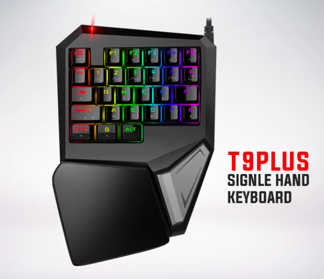 T9PLUS Clavier de jeu à main seule 29 boutons Clavier mécanique Mini