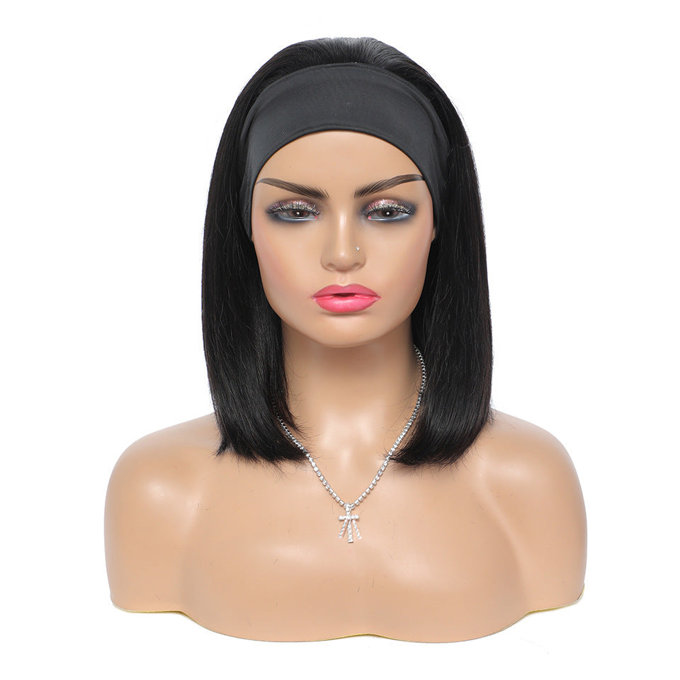 Perruque de bande tête cheveux humains droit Bob Perruques