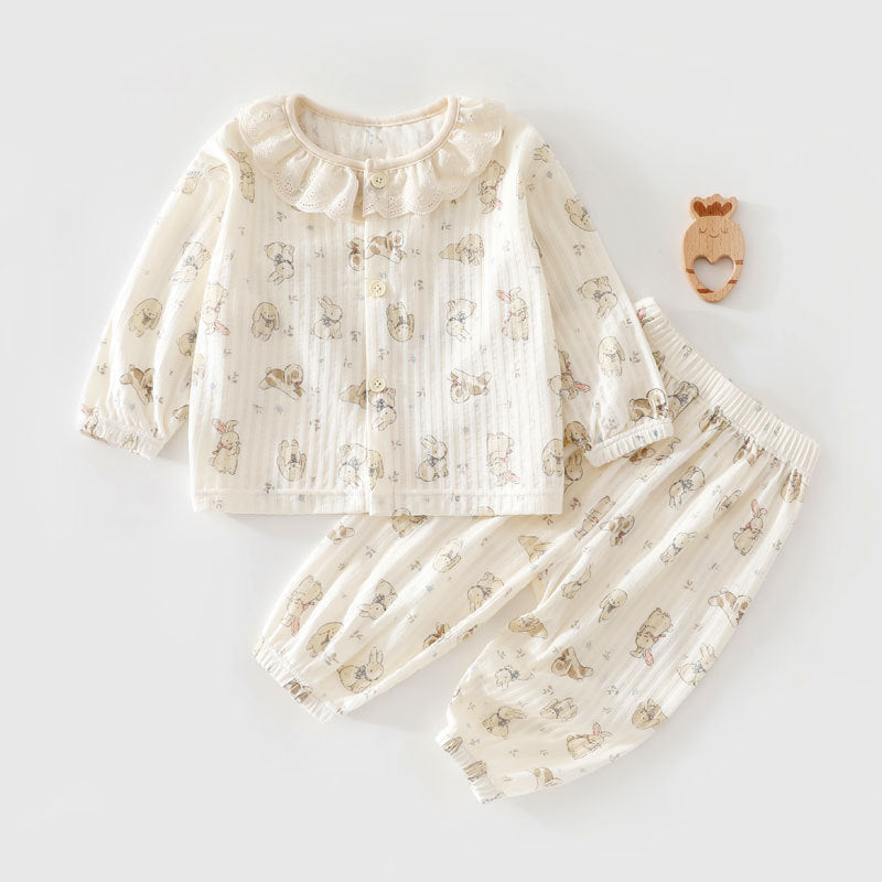 Set de coton à manches longues mignon pour bébés et tout-petits