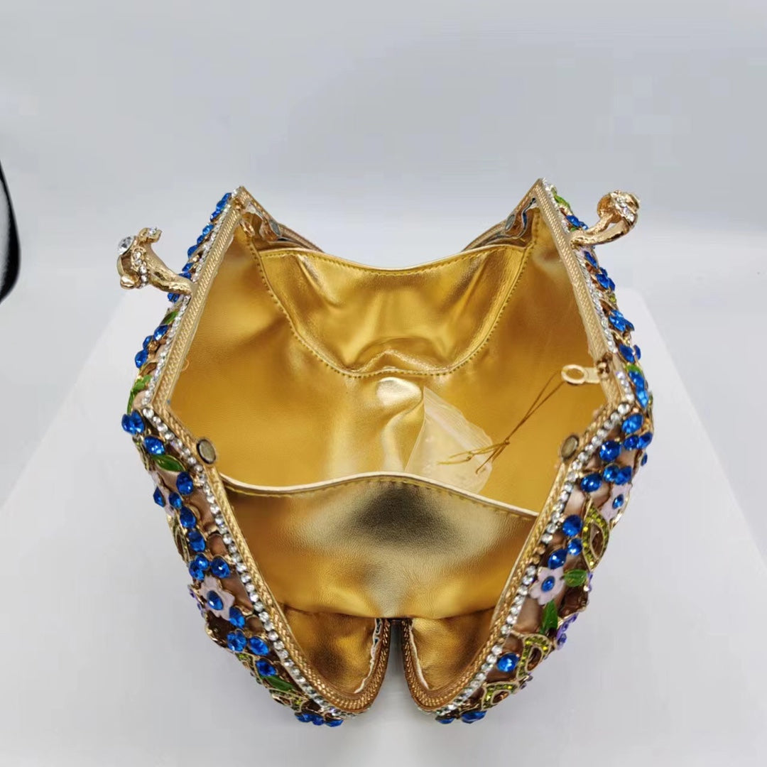 Dripping Oil Diamond Soiring Bag Enamel Color Flower Clutch