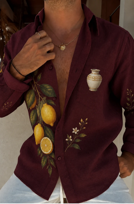 Chemise surdimensionnée à l'impression au citron