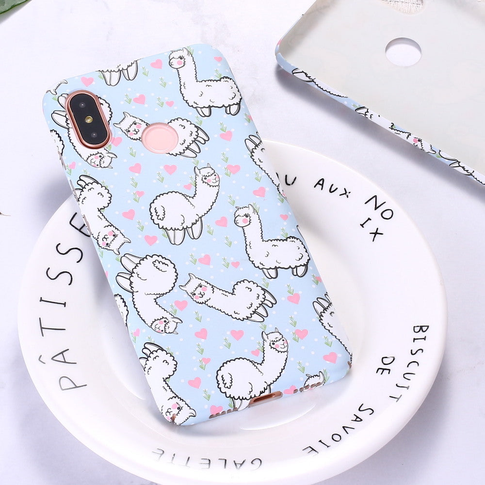 Cute Alpaca Sticker d'eau Étui téléphonique gelé