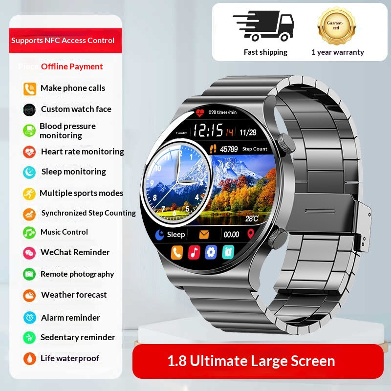 Smart Sports Watch avec Bluetooth appelant la fréquence cardiaque et surveillance du glucose du sanga multifu