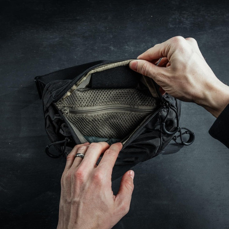 Multifonctionnel Double couche Portable Tactical Waist Pack Nylon imperméable Ceinture réglable