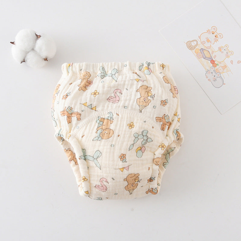 Pantalon d'entrainement en Urine pour bébé en coton Gauze Pantoufles pures à couches