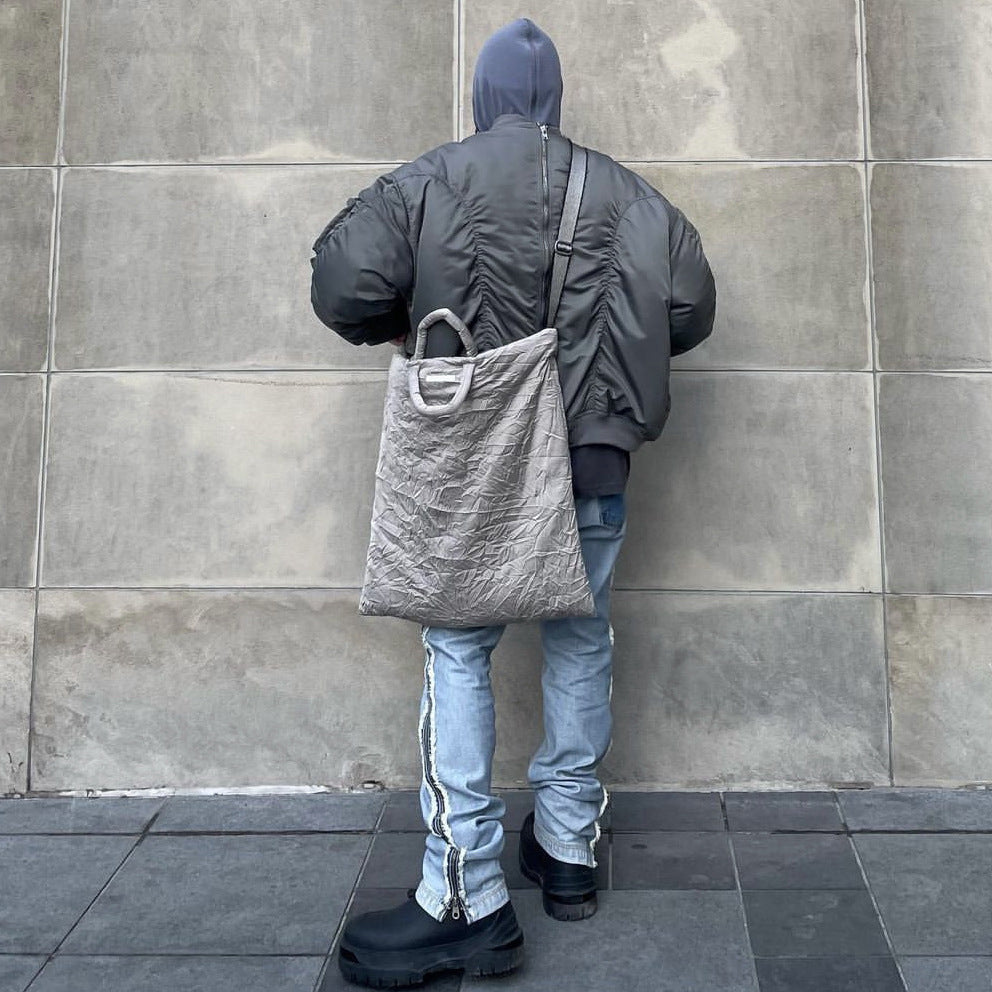Veste Bomber de style américain, à la rue, en cuir mince, en couleur solide