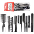 Ensemble de 10 pièces Peigne de coiffure costume Barber Shop Peigne de maquillage pour salon de coiffure