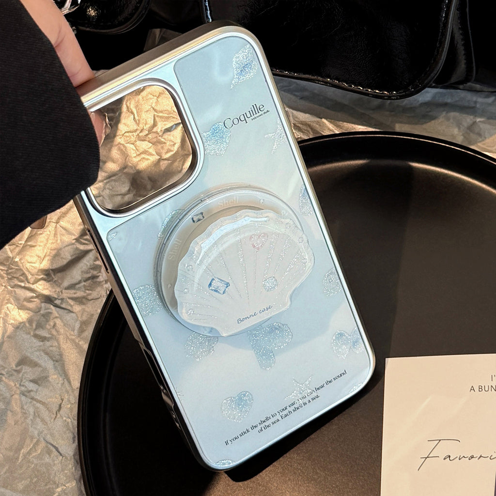 Deosa Marine Shell Magnetic Suction Bracket Étui de téléphone tout compris