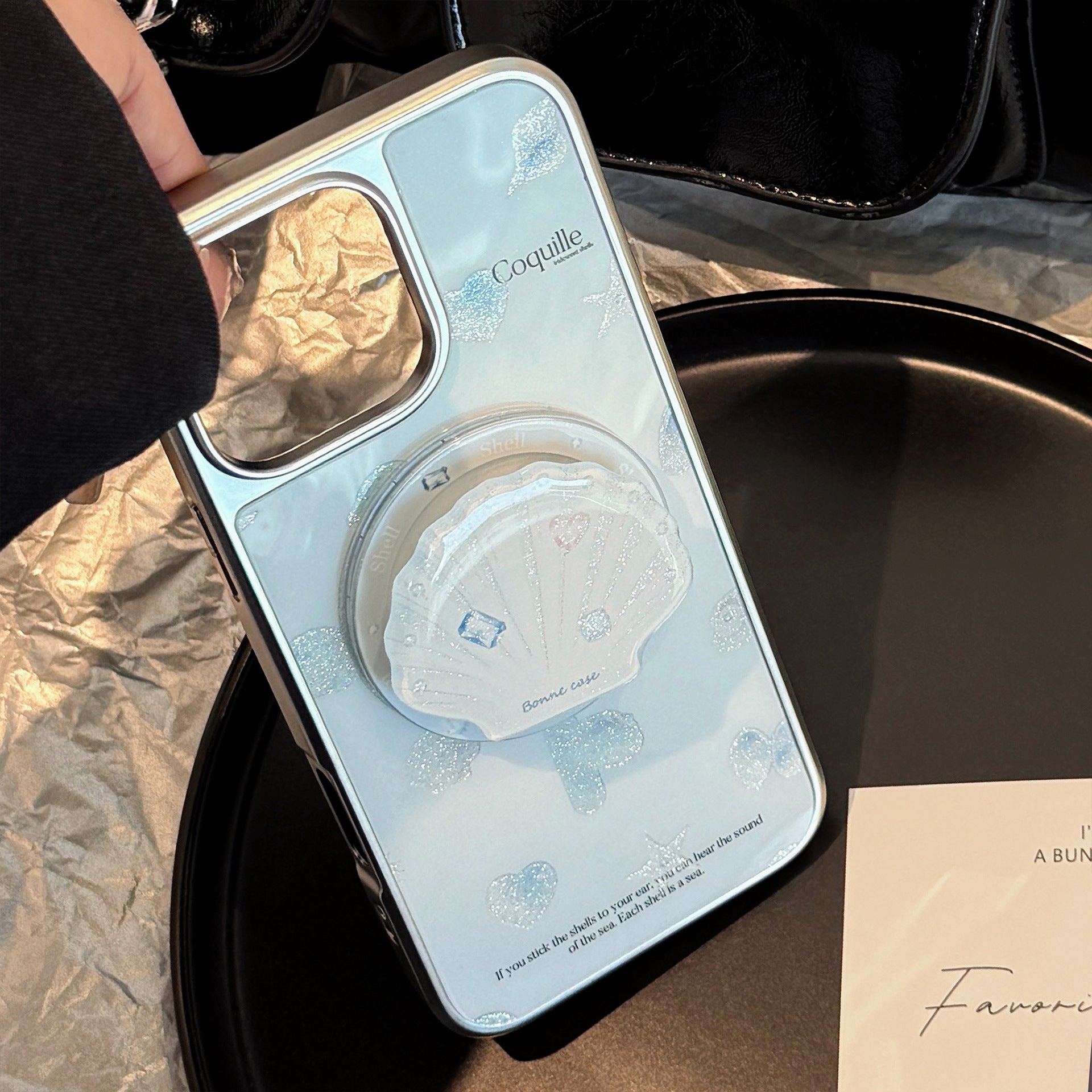 Deosa Marine Shell Magnetic Suction Bracket Étui de téléphone tout compris