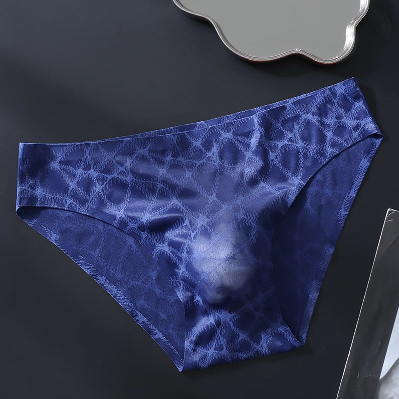 Léger-luxeur Soie-surface Hommes Sous-vêtements Ice-silk Sexy Soft Dentelle