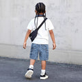 Short pratique en denim lavé multi-poches pour garçons