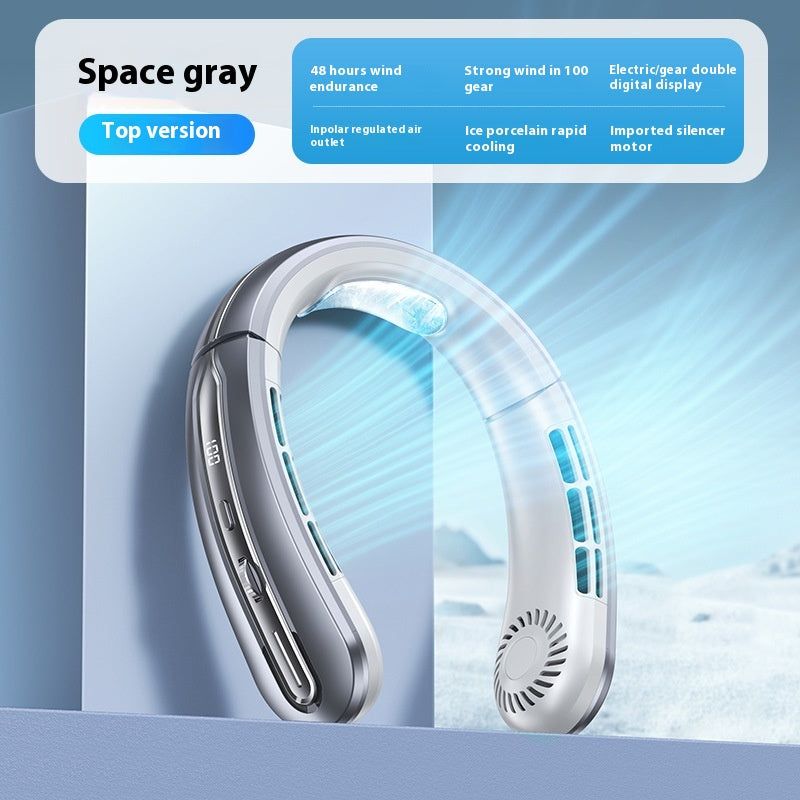 Affichage numérique Fan de collier suspendu Étudiant Sports de plein air Portable Usb Mini