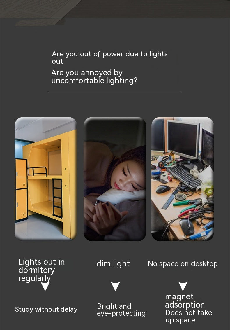 Lampe de bureau rechargeable de protection des yeux en plastique