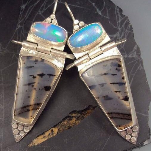 Boucles d'oreilles de mode créative en pierre naturelle