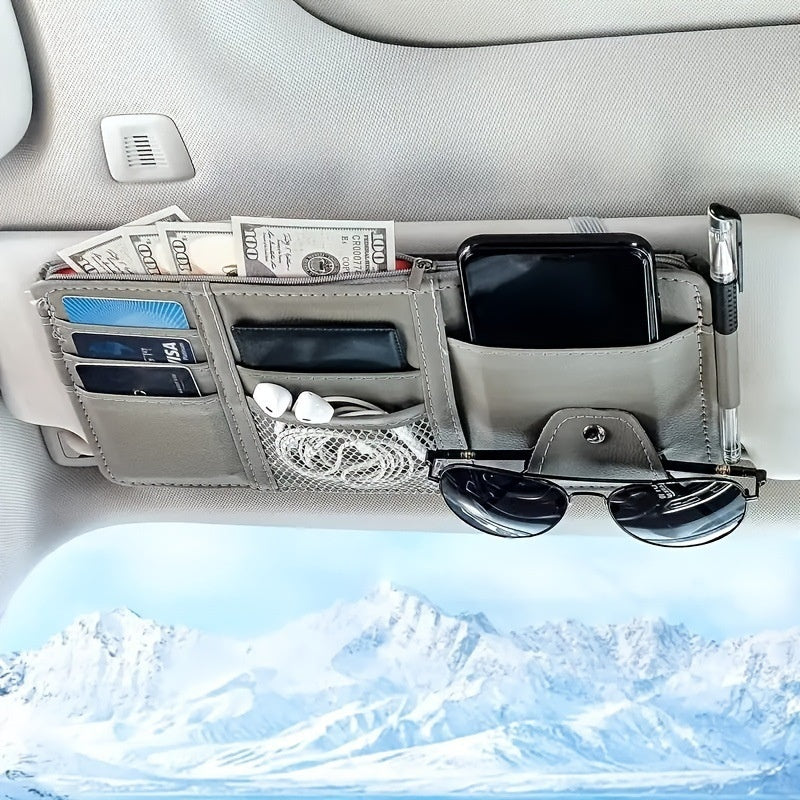 Zippered voiture carte d'affaires et porte-vitres