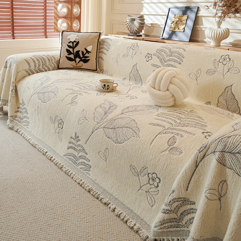 Hiver En peluche de luxe Chenille Retro Canapé Couverture