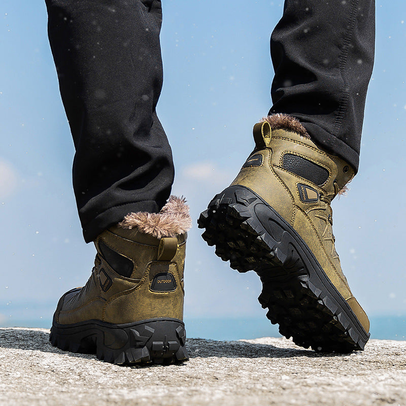 Chaussures de coton d'extérieur haut de gamme pour hommes Plus Taille chaude