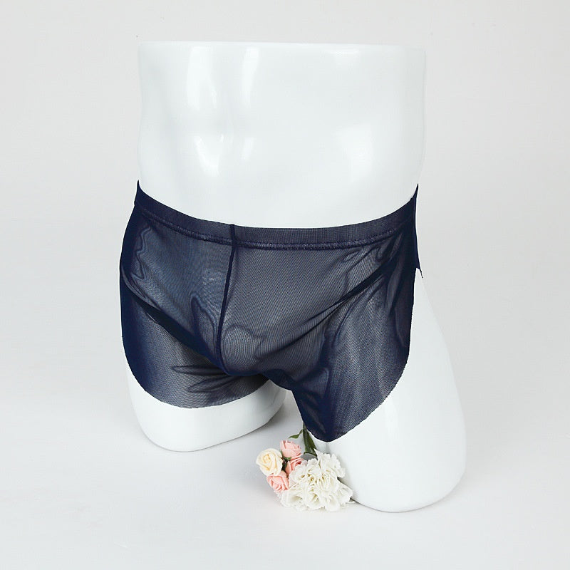 Boxer homme slips Sexy mince Mesh pantalons de sport