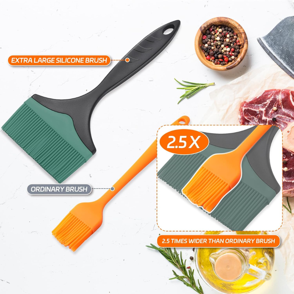 2-Pack Extra-Wide Silicone Grill Basting Brosses Vert 3.95 Huile résistant à la chaleur et sauce barbecue