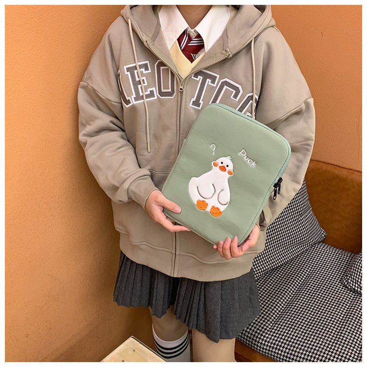 Cartoon mignon Duck Broderie Ins Niche Design Tablet Case