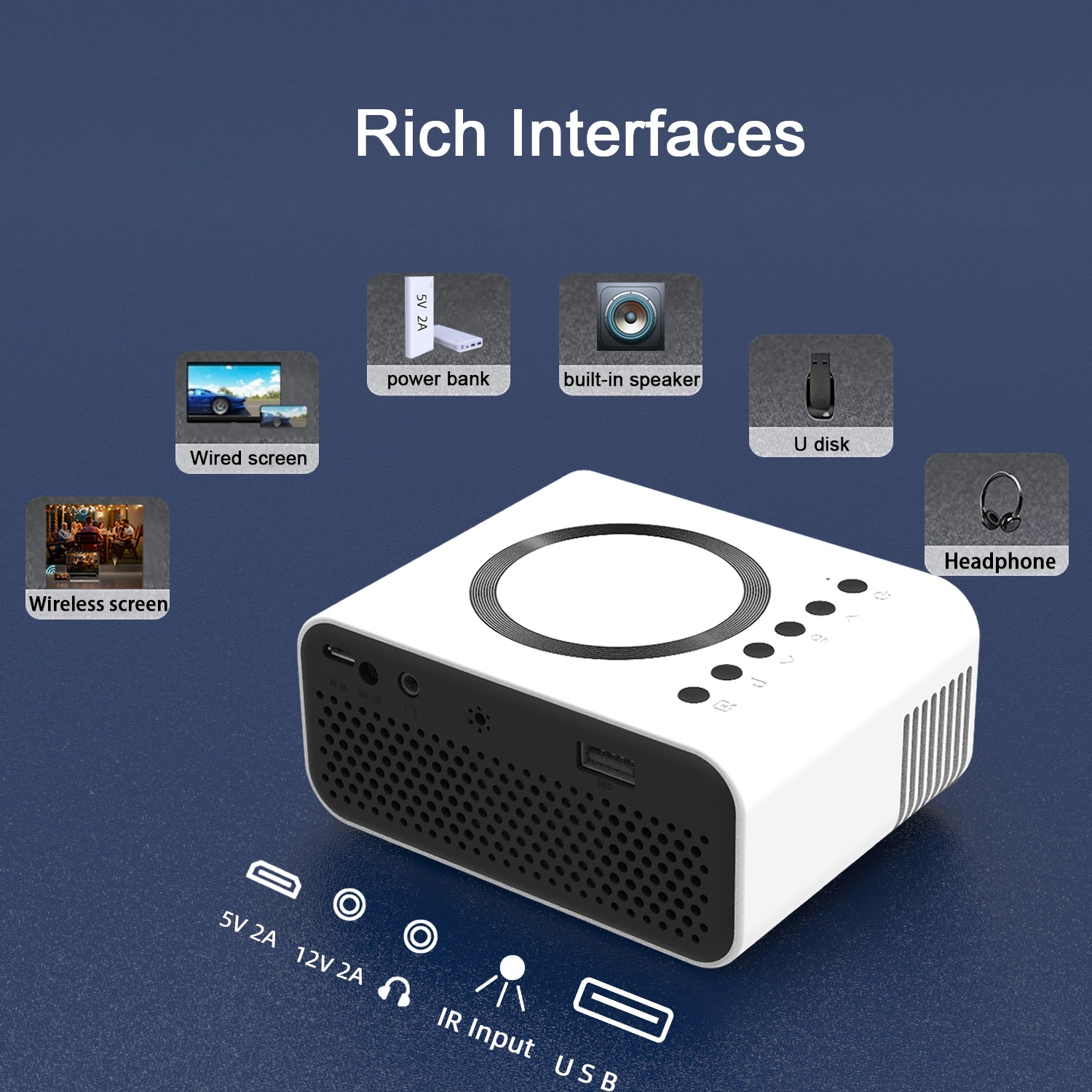 YT300 Mobile Video Projector Support 1080P Home Theater Media Player Wireless Même S