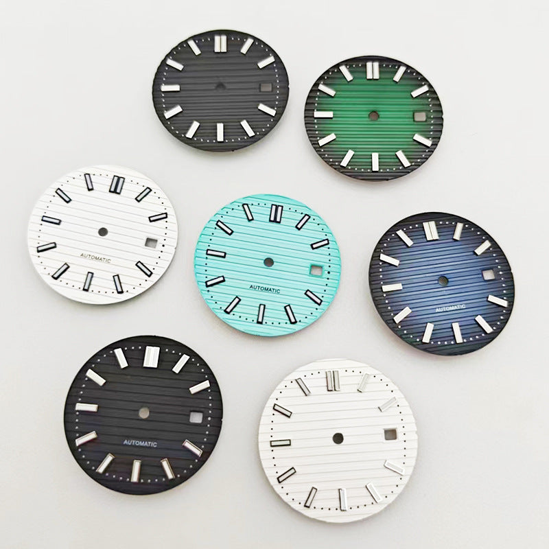 30 5mm solaire bande d'ongle vert montre lumineux cadran plaque