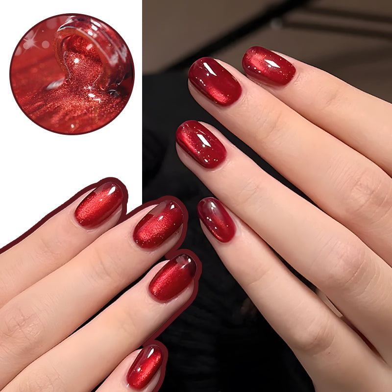 Ms Rainbow Starry Series Cerise Rouge Magnetic Cat Eye Gel Polonais 10ml