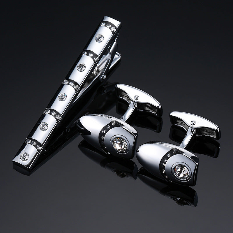Or et argent noir cristal Rose motif émanel lot fleur Clip Clip Cuff Buckle Set