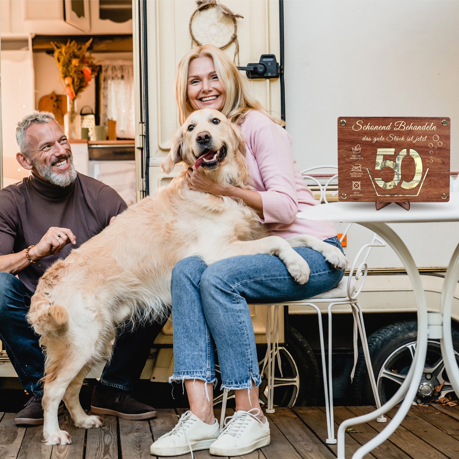 Forfaits de fête - Cadeau en bois pour un 50e anniversaire – Un souvenir intemporel pour un anniversaire spécial
