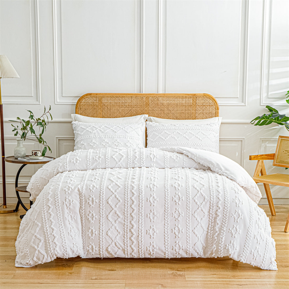 Fournitures européennes et américaines Cut Flower Tufted Plain Quilt Set